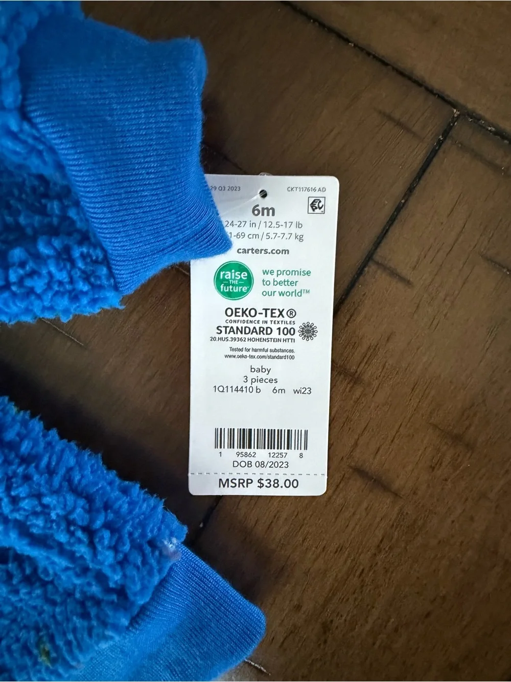 Carter's Bright Blue Sherpa Zip Hoodie for Kids